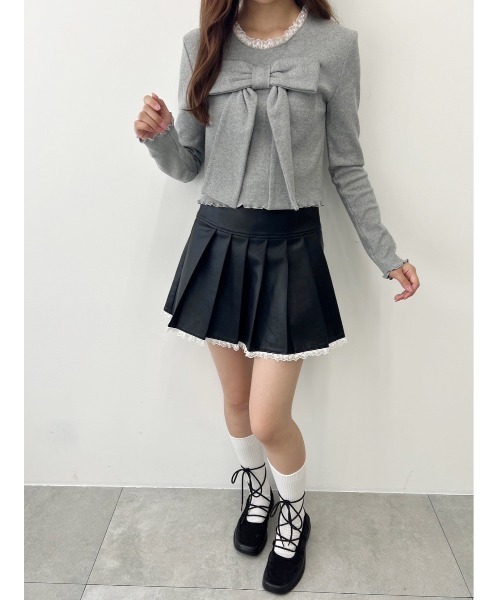 PHILLY（フィリー）の「【PHILLY】レースパイピングPUスカート（スカート・レディース・ブラック/ブラウン・FREE）」の11枚目の写真