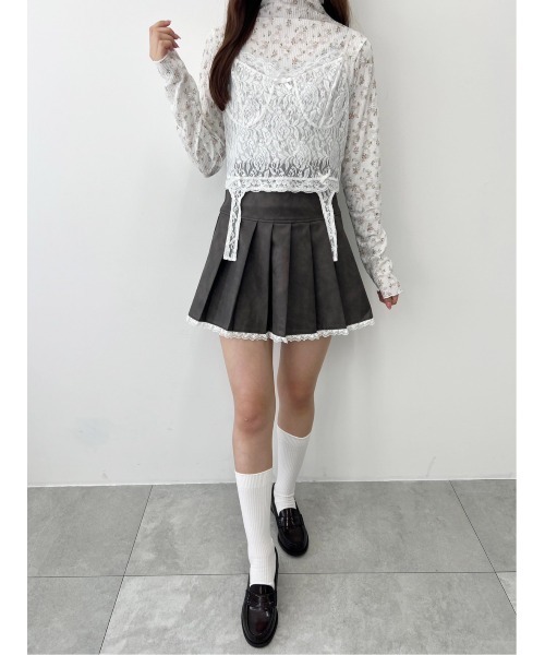 PHILLY（フィリー）の「【PHILLY】レースパイピングPUスカート（スカート・レディース・ブラック/ブラウン・FREE）」の21枚目の写真