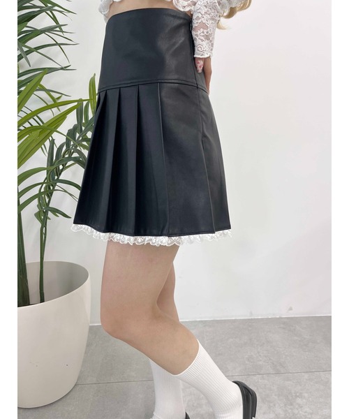 PHILLY（フィリー）の「【PHILLY】レースパイピングPUスカート（スカート・レディース・ブラック/ブラウン・FREE）」の5枚目の写真