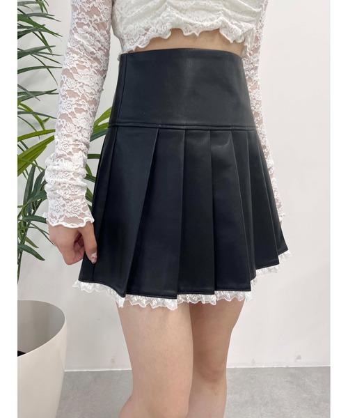 PHILLY（フィリー）の「【PHILLY】レースパイピングPUスカート（スカート・レディース・ブラック/ブラウン・FREE）」の7枚目の写真