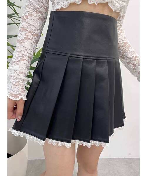 PHILLY（フィリー）の「【PHILLY】レースパイピングPUスカート（スカート・レディース・ブラック/ブラウン・FREE）」の8枚目の写真