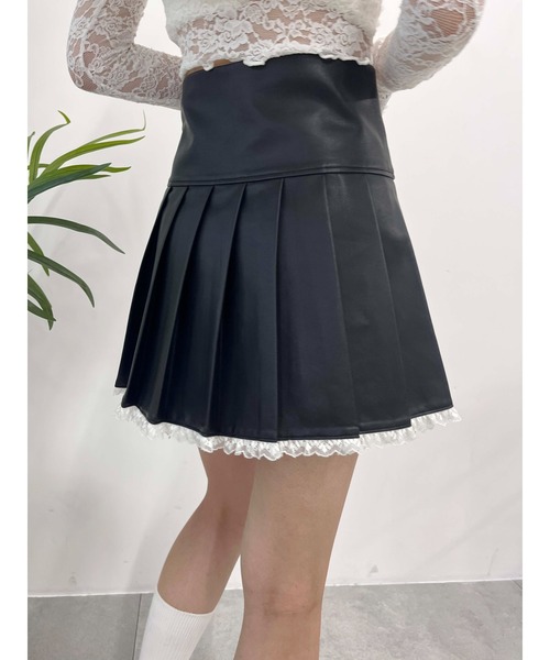 PHILLY（フィリー）の「【PHILLY】レースパイピングPUスカート（スカート・レディース・ブラック/ブラウン・FREE）」の9枚目の写真