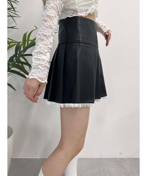 PHILLY（フィリー）の「【PHILLY】レースパイピングPUスカート（スカート・レディース・ブラック/ブラウン・FREE）」の10枚目の写真