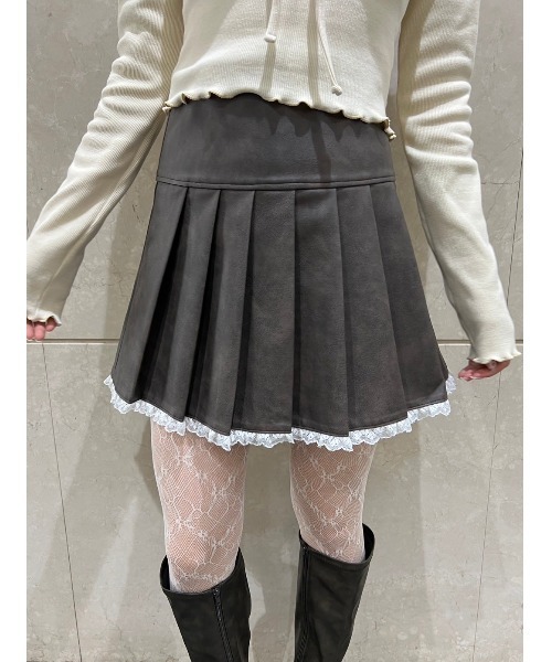 PHILLY（フィリー）の「【PHILLY】レースパイピングPUスカート（スカート・レディース・ブラック/ブラウン・FREE）」の13枚目の写真