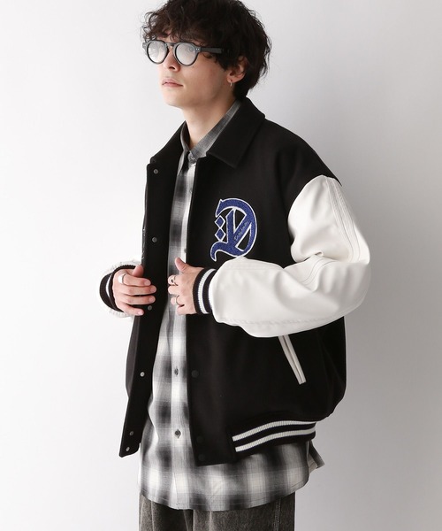 RAGEBLUE（レイジブルー）の「【WOOLLYTEC/ウーリーテック】ロゴワッペン/オーバーサイズスタジャン（スタジャン・メンズ・ブラウン/ブラック/パープル/ネイビー・LARGE/MEDIUM/SMALL）」の7枚目の写真