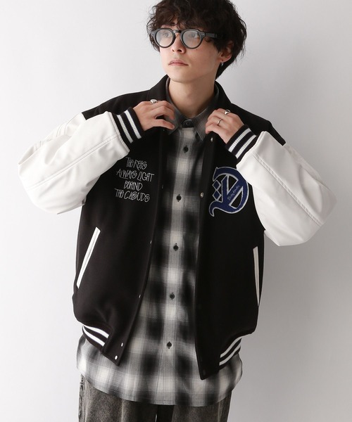 RAGEBLUE（レイジブルー）の「【WOOLLYTEC/ウーリーテック】ロゴワッペン/オーバーサイズスタジャン（スタジャン・メンズ・ブラウン/ブラック/パープル/ネイビー・LARGE/MEDIUM/SMALL）」の8枚目の写真