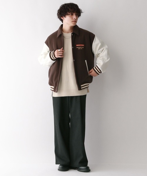 RAGEBLUE（レイジブルー）の「【WOOLLYTEC/ウーリーテック】ロゴワッペン/オーバーサイズスタジャン（スタジャン・メンズ・ブラウン/ブラック/パープル/ネイビー・LARGE/MEDIUM/SMALL）」の9枚目の写真