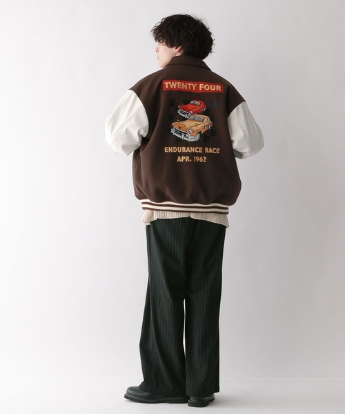 RAGEBLUE（レイジブルー）の「【WOOLLYTEC/ウーリーテック】ロゴワッペン/オーバーサイズスタジャン（スタジャン・メンズ・ブラウン/ブラック/パープル/ネイビー・LARGE/MEDIUM/SMALL）」の10枚目の写真