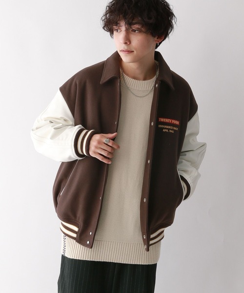 RAGEBLUE（レイジブルー）の「【WOOLLYTEC/ウーリーテック】ロゴワッペン/オーバーサイズスタジャン（スタジャン・メンズ・ブラウン/ブラック/パープル/ネイビー・LARGE/MEDIUM/SMALL）」の12枚目の写真