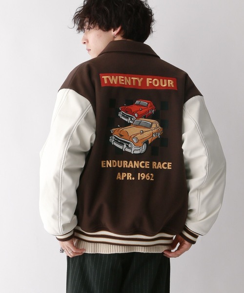 RAGEBLUE（レイジブルー）の「【WOOLLYTEC/ウーリーテック】ロゴワッペン/オーバーサイズスタジャン（スタジャン・メンズ・ブラウン/ブラック/パープル/ネイビー・LARGE/MEDIUM/SMALL）」の13枚目の写真