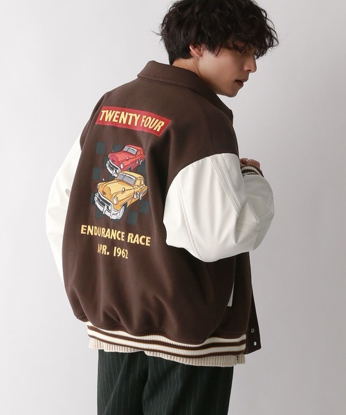 RAGEBLUE（レイジブルー）の「【WOOLLYTEC/ウーリーテック】ロゴワッペン/オーバーサイズスタジャン（スタジャン・メンズ・ブラウン/ブラック/パープル/ネイビー・LARGE/MEDIUM/SMALL）」の14枚目の写真