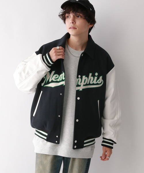 RAGEBLUE（レイジブルー）の「【WOOLLYTEC/ウーリーテック】ロゴワッペン/オーバーサイズスタジャン（スタジャン・メンズ・ブラウン/ブラック/パープル/ネイビー・LARGE/MEDIUM/SMALL）」の17枚目の写真