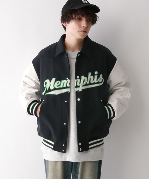 RAGEBLUE（レイジブルー）の「【WOOLLYTEC/ウーリーテック】ロゴワッペン/オーバーサイズスタジャン（スタジャン・メンズ・ブラウン/ブラック/パープル/ネイビー・LARGE/MEDIUM/SMALL）」の18枚目の写真