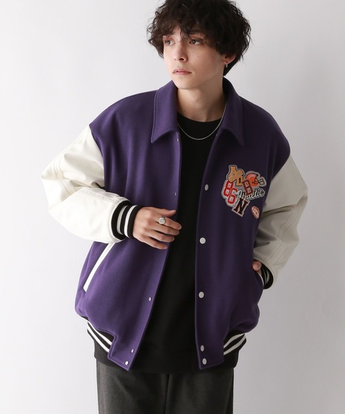 RAGEBLUE（レイジブルー）の「【WOOLLYTEC/ウーリーテック】ロゴワッペン/オーバーサイズスタジャン（スタジャン・メンズ・ブラウン/ブラック/パープル/ネイビー・LARGE/MEDIUM/SMALL）」の21枚目の写真