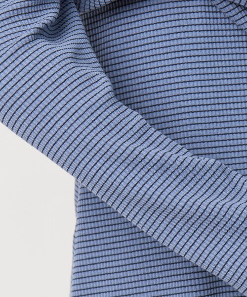 FREAK'S STORE（フリークスストア）の「限定展開　セルフカット リブ キャミワンピース ロングスリーブ TEE2セット（2WAY）（ワンピース・レディース・レッド/ベージュ/ストライプ/ブラック/杢グレー/ブルー・ﾌﾘ-）」の20枚目の写真