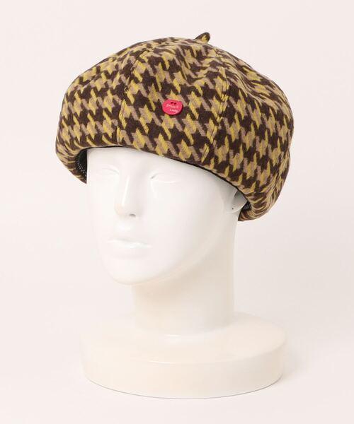 LAC-VERT（ラック・ヴェール）の「千鳥柄ベレー帽（ハンチング/ベレー帽・レディース・ブラウン/イエロー・FREE）」の12枚目の写真