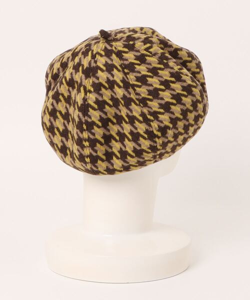 LAC-VERT（ラック・ヴェール）の「千鳥柄ベレー帽（ハンチング/ベレー帽・レディース・ブラウン/イエロー・FREE）」の13枚目の写真