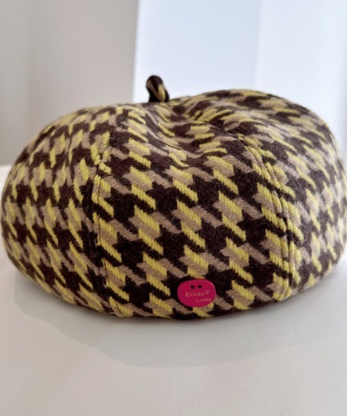 LAC-VERT（ラック・ヴェール）の「千鳥柄ベレー帽（ハンチング/ベレー帽・レディース・ブラウン/イエロー・FREE）」の8枚目の写真