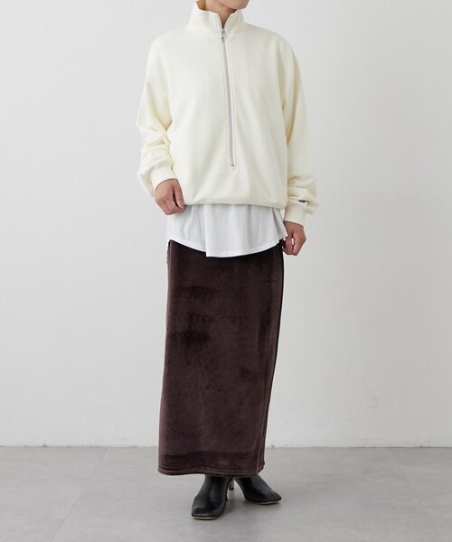 【セール】オーガニックコットンハーフZipスウェット（Tシャツ/カットソー）｜earthy（アーシー）
