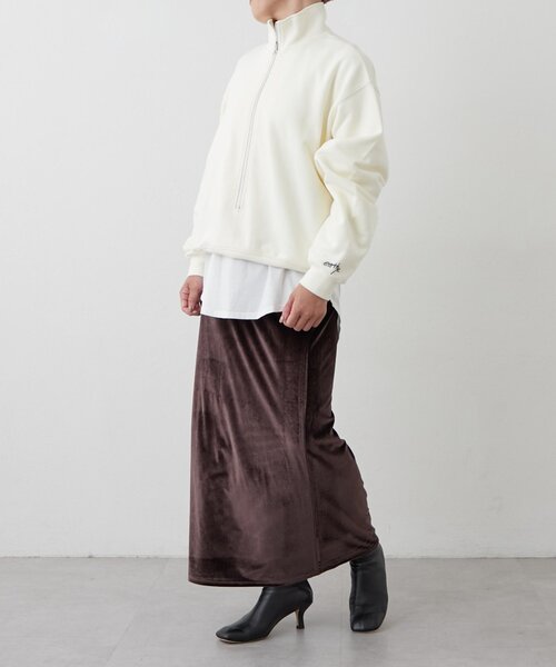 【セール】オーガニックコットンハーフZipスウェット（Tシャツ/カットソー）｜earthy（アーシー）