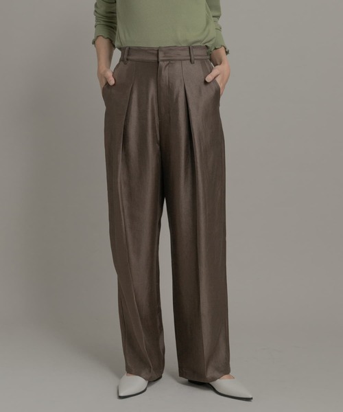 URBAN RESEARCH Sonny Label(アーバンリサーチサニーレーベル)の「シャイニーツイルサテンパンツ(その他パンツ・レディース・ブラウン/イエロー系その他・38/36)」の2枚目の写真