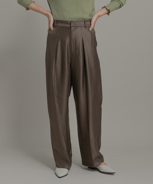 URBAN RESEARCH Sonny Label(アーバンリサーチサニーレーベル)の「シャイニーツイルサテンパンツ(その他パンツ・レディース・ブラウン/イエロー系その他・38/36)」の9枚目の写真