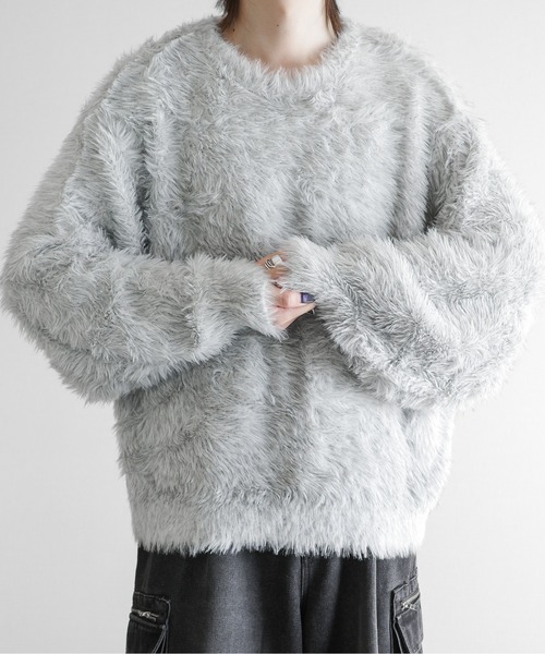 KUUUPY（クーピー）の「Feather Yarn Short Knit - フェザーヤーンショートニット（ニット/セーター・メンズ・ブラック/グレー・LARGE/MEDIUM/SMALL）」の10枚目の写真