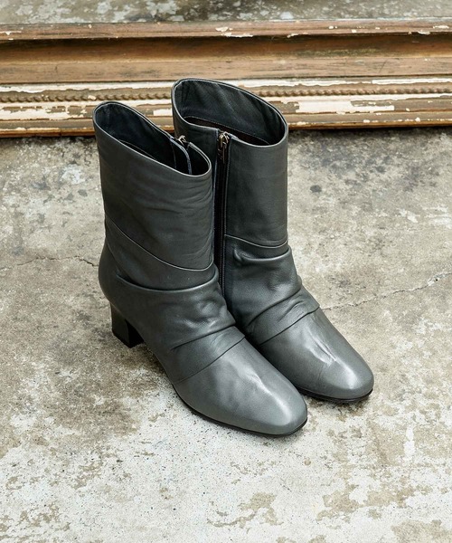 D'ICI(ディッシィ)の「ドレープハーフブーツ(ブーツ・レディース・ブラック/ダークグレー・24cm/22cm/24.5cm/23.5cm/22.5cm)」の7枚目の写真