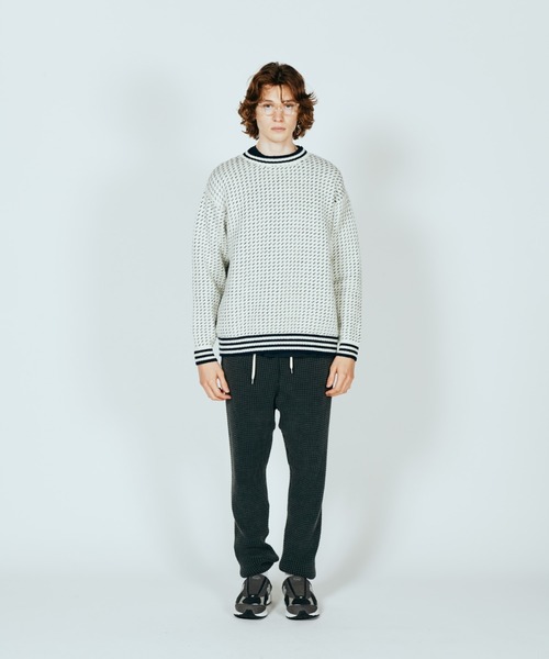 SUNNY SPORTS(サニースポーツ)の「SUNNY SPORTS / サニースポーツ BIRD’S EYE CREW SWEATER バーズアイ クルーネック セーター(ニット/セーター・メンズ・ホワイト/ネイビー/チャコールグレー・MEDIUM/LARGE/X-SMALL)」の6枚目の写真