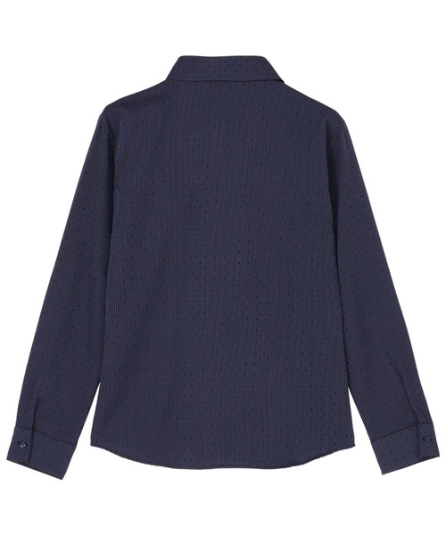 TOKYO SHIRTS(トウキョウシャツ)の「【吸水速乾】【COFREX】前立ミニフリル レディース長袖フリルシャツ(シャツ/ブラウス・レディース・ダークブルー・S/M/L/LL/XL)」の2枚目の写真