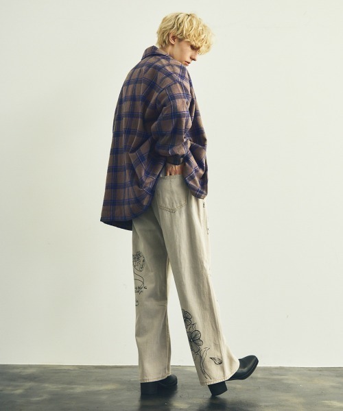 早い者勝ち！24FW！Stone  ビックシルエットシャツジャケット neos -sellect design-】ビッグシルエット パイピング ポケット
