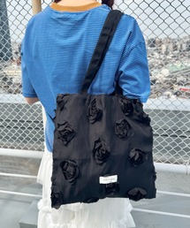 〈user_c7d7d101〉3点 黒 ピンクバラモチーフトートバッグ user_c7d7d101〉3点 黒 ピンクバラモチーフトートバッグ