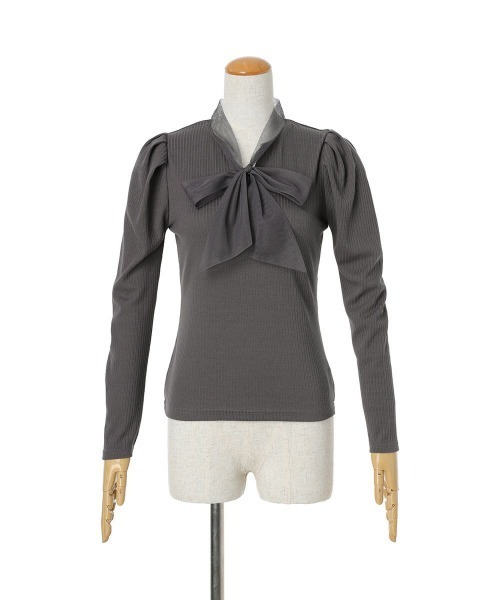 an another angelus（アンアナザーアンジェラス）の「チュールボウタイテレコロンT/ananotherangelus（Tシャツ/カットソー・レディース・アイボリー/ブラック/チャコールグレー・FREE）」の15枚目の写真