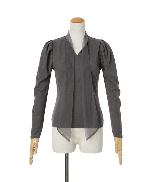 an another angelus（アンアナザーアンジェラス）の「チュールボウタイテレコロンT/ananotherangelus（Tシャツ/カットソー・レディース・アイボリー/ブラック/チャコールグレー・FREE）」の20枚目の写真