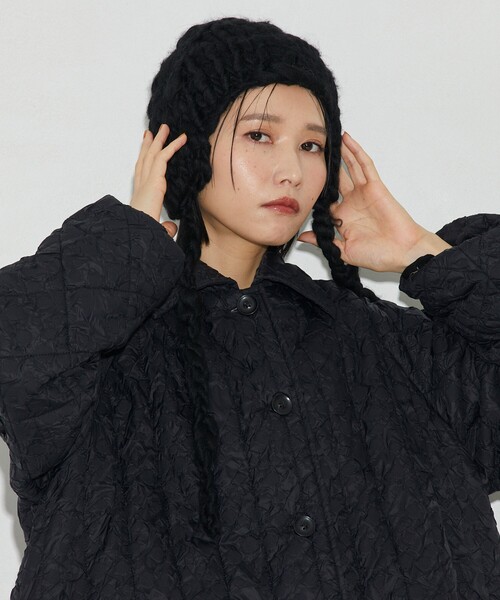 Firsthand（ファーストハンド）の「Firsthand/ファーストハンド ライトウェイトハンドニットイヤーマフラーキャップ（ニットキャップ/ビーニー・レディース・ブラック/オフホワイト・FREE）」の20枚目の写真