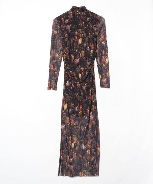 ALLSAINTS(オールセインツ)の「TIA MESH PRINTED MIDI DRESS | TIA メッシュ プリント ミディ ドレス・ワンピース(ワンピース・レディース・ブラウン系その他・4/12/8/6)」の7枚目の写真