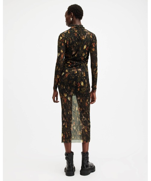 ALLSAINTS(オールセインツ)の「TIA MESH PRINTED MIDI DRESS | TIA メッシュ プリント ミディ ドレス・ワンピース(ワンピース・レディース・ブラウン系その他・4/12/8/6)」の6枚目の写真