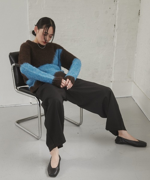 hunch(ハンチ)の「【新色追加】ニュアンス柄ブロッキングニット(ニット/セーター・レディース・ブラウン系その他/グレー系その他/ブラック系その他/ホワイト系その他・FREE)」の14枚目の写真