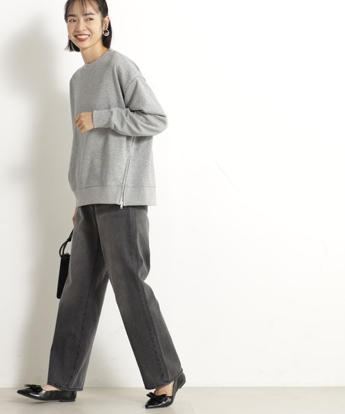 FOUND GOOD（ファウンドグッド）の「サイドZIPクリーンウラケ（スウェット・レディース・ブラウン系3/ブルー系2/アイボリー/ブラック/グレー系5・S/L/M）」の3枚目の写真