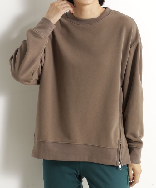 FOUND GOOD（ファウンドグッド）の「サイドZIPクリーンウラケ（スウェット・レディース・ブラウン系3/ブルー系2/アイボリー/ブラック/グレー系5・S/L/M）」の4枚目の写真