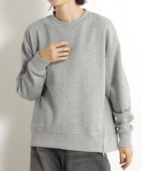 FOUND GOOD（ファウンドグッド）の「サイドZIPクリーンウラケ（スウェット・レディース・ブラウン系3/ブルー系2/アイボリー/ブラック/グレー系5・S/L/M）」の10枚目の写真