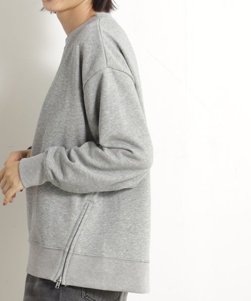 FOUND GOOD（ファウンドグッド）の「サイドZIPクリーンウラケ（スウェット・レディース・ブラウン系3/ブルー系2/アイボリー/ブラック/グレー系5・S/L/M）」の11枚目の写真