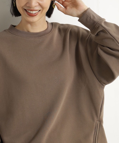 FOUND GOOD（ファウンドグッド）の「サイドZIPクリーンウラケ（スウェット・レディース・ブラウン系3/ブルー系2/アイボリー/ブラック/グレー系5・S/L/M）」の16枚目の写真