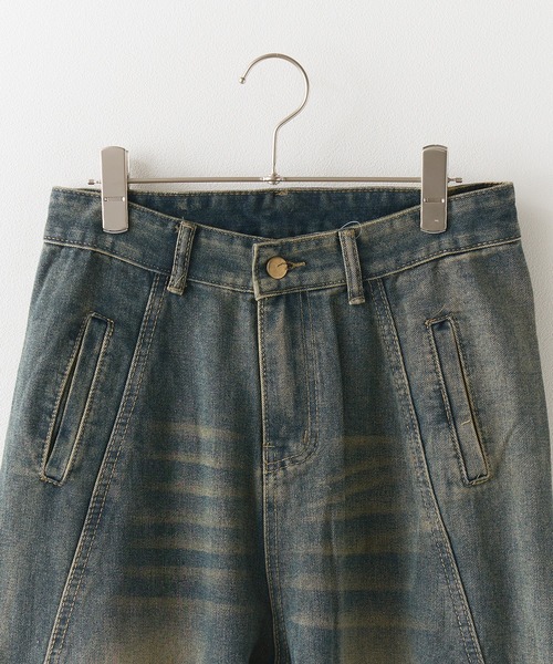 ROOPTOKYO（ループトウキョウ）の「ヴィンテージ風 切替ワイドデニムパンツ Y2K（デニムパンツ・レディース・ブルー・FREE）」の4枚目の写真
