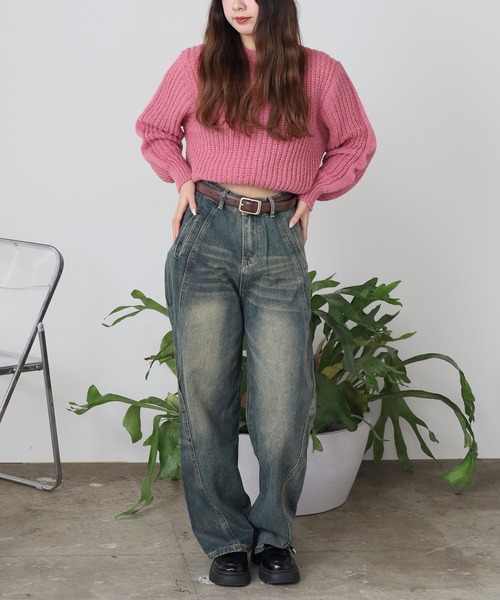 ROOPTOKYO（ループトウキョウ）の「ヴィンテージ風 切替ワイドデニムパンツ Y2K（デニムパンツ・レディース・ブルー・FREE）」の11枚目の写真