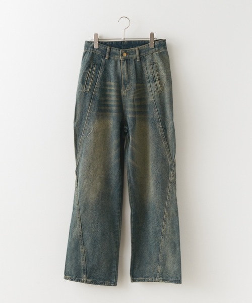 ROOPTOKYO（ループトウキョウ）の「ヴィンテージ風 切替ワイドデニムパンツ Y2K（デニムパンツ・レディース・ブルー・FREE）」の13枚目の写真