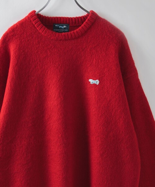 PENNEYS(ぺニーズ)の「垢抜け ワンポイントニット/Penneys(ぺニーズ)別注シャギークルーネックニット(ニット/セーター・メンズ・ダークブラウン/レッド/オリーブ/オフホワイト・M/L/XL)」の4枚目の写真