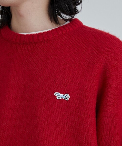 PENNEYS(ぺニーズ)の「垢抜け ワンポイントニット/Penneys(ぺニーズ)別注シャギークルーネックニット(ニット/セーター・メンズ・ダークブラウン/レッド/オリーブ/オフホワイト・M/L/XL)」の20枚目の写真