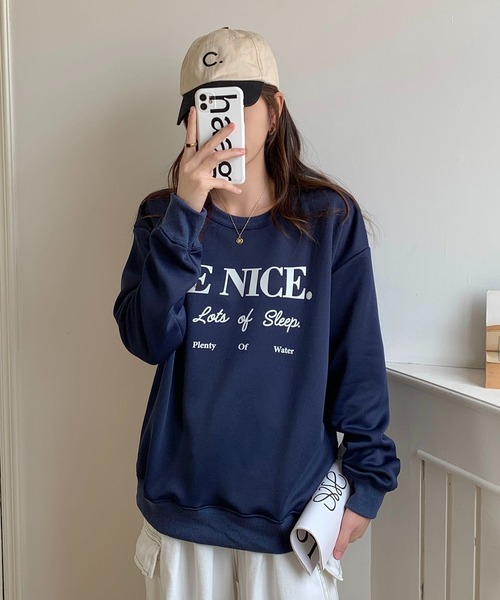 SHEPP(シープ)の「フロントロゴビッグプルオーバー(スウェット・レディース・ネイビー/ホワイト/レッド・XXL/XL/M/L)」の2枚目の写真