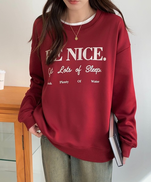 SHEPP(シープ)の「フロントロゴビッグプルオーバー(スウェット・レディース・ネイビー/ホワイト/レッド・XXL/XL/M/L)」の3枚目の写真